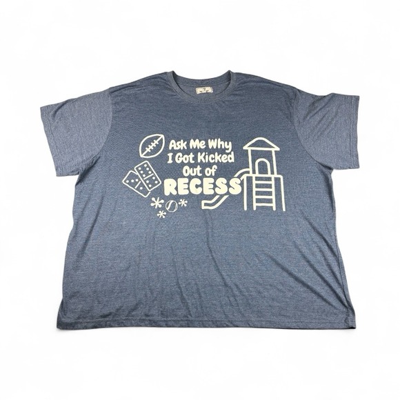 Don’t Think Twice Other - Don't‎ Think Twice "Ask Me Why I Got Kicked Out Of Recess" Navy Blue T-Shirt 5XL